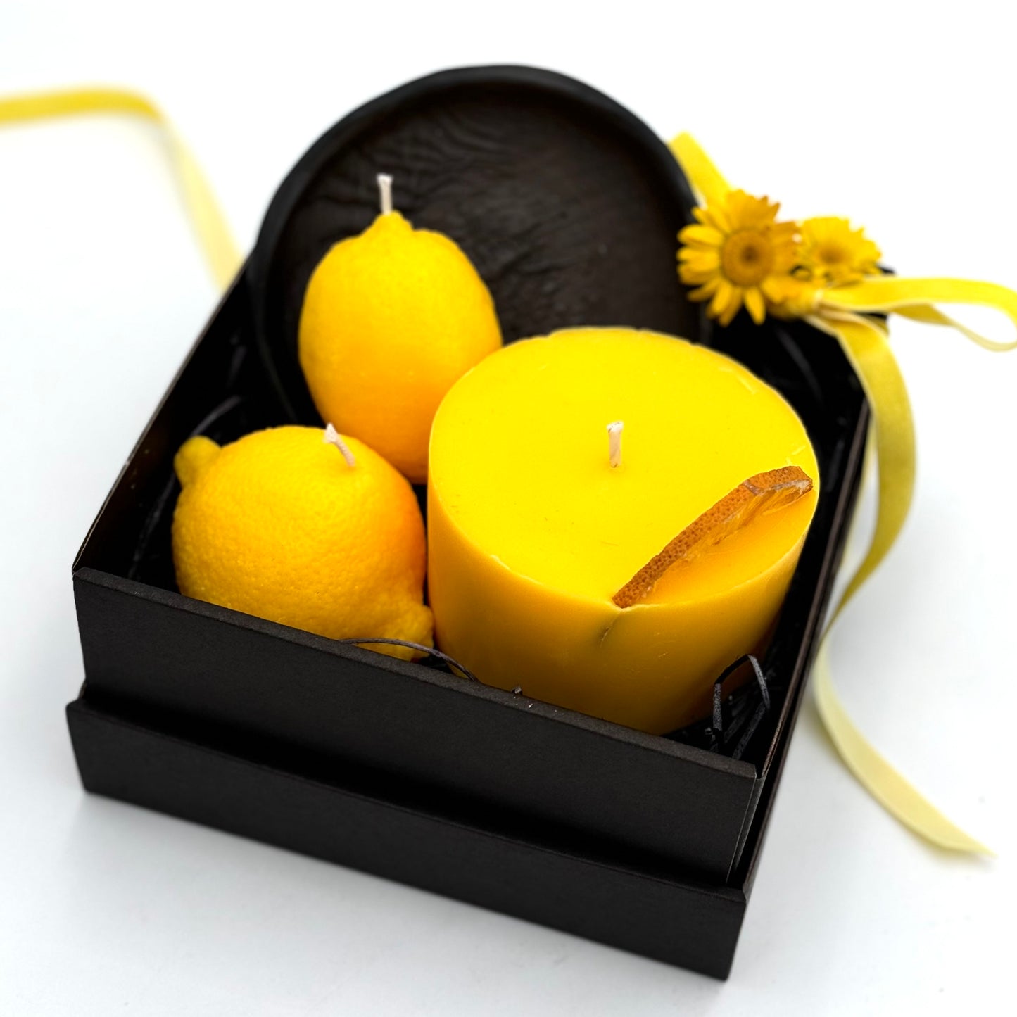 Подарочный набор «Лимончелло» с черной керамической подставкой