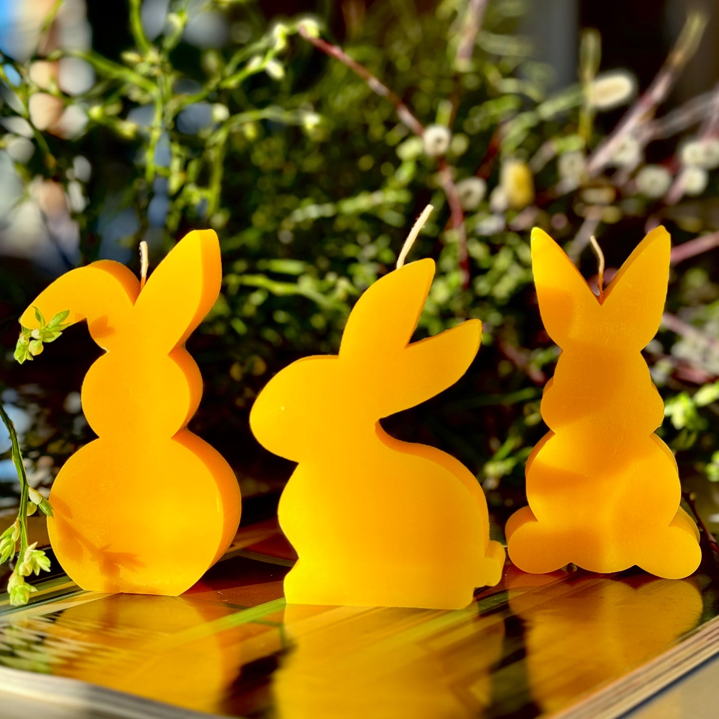 Набор пасхальных зайчиков из 3 шт., свечи в форме силуэта зайчика, 5х3х10