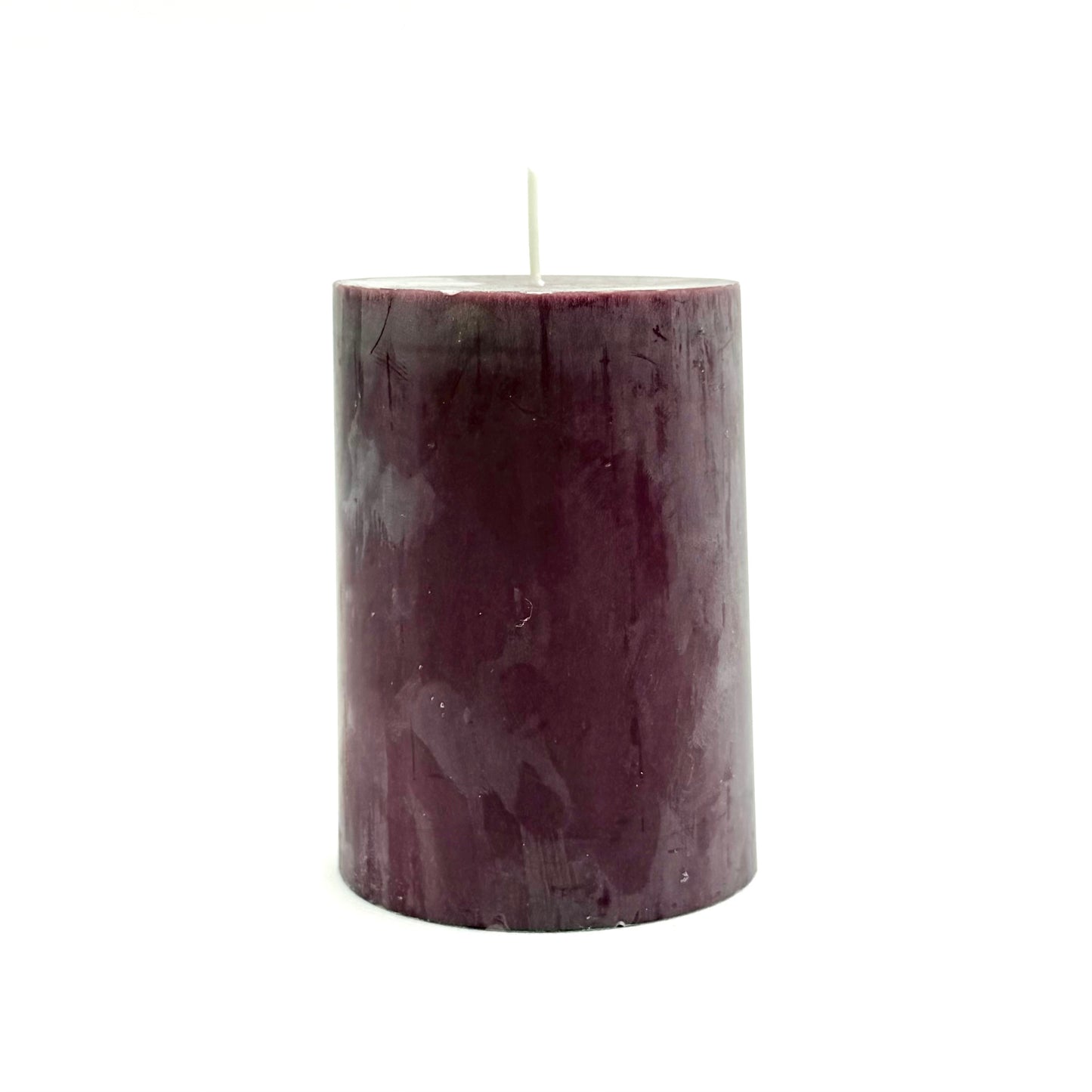 Stearin lace candle, ⌀ 7x10 cm, brown-pink