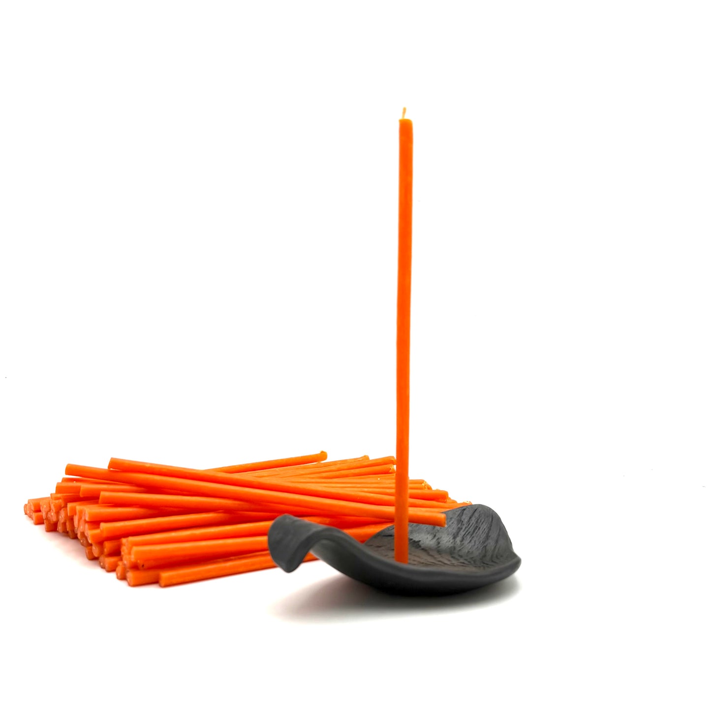 Orange beeswax church candle - for rituals and everyday use