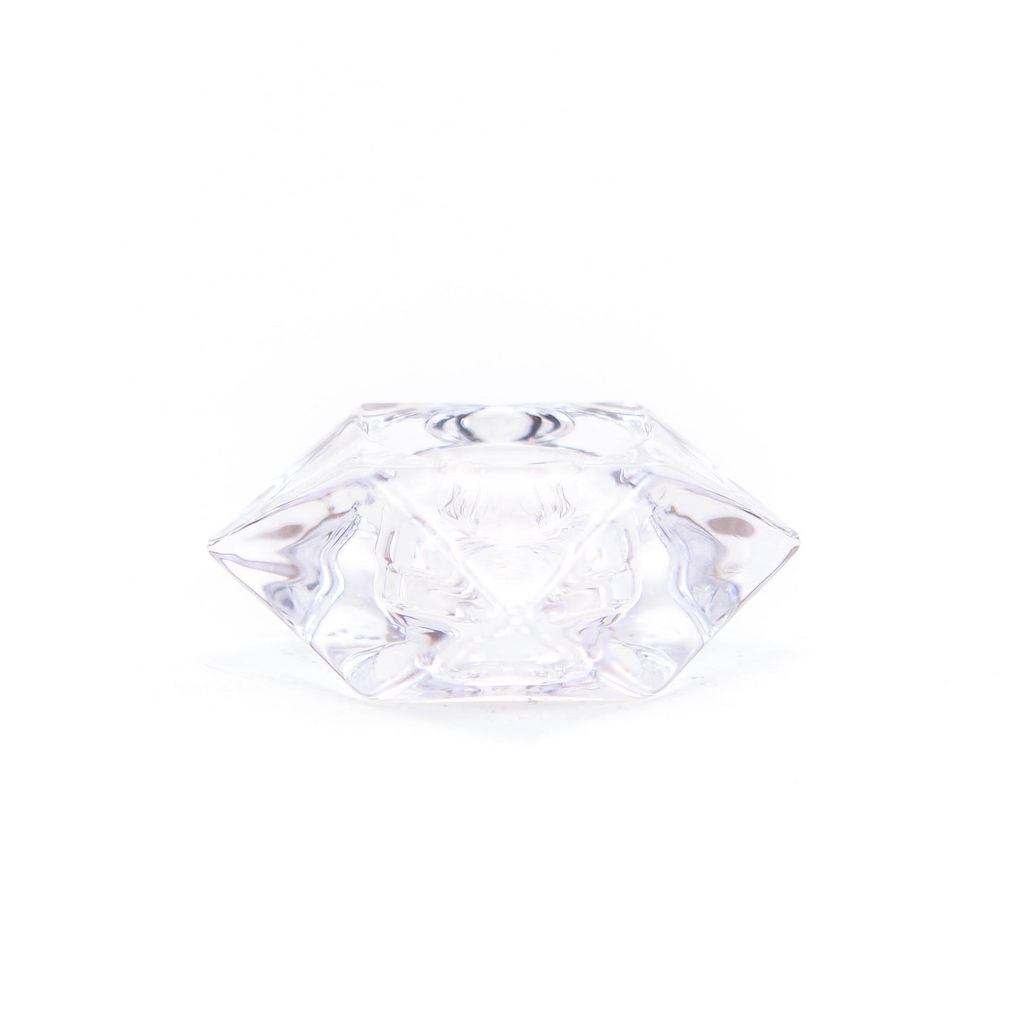 Universal glass candlestick for tea and taper candles, diamond