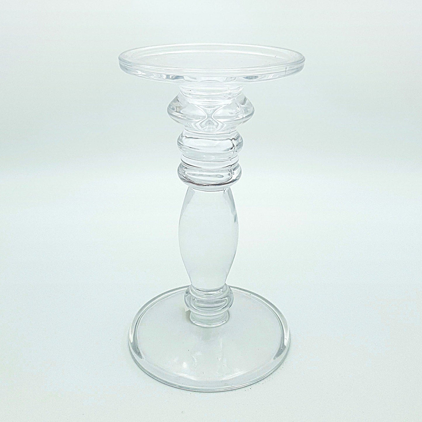 Universal glass candlestick for taper candles and cylinders, ø 20x11 cm