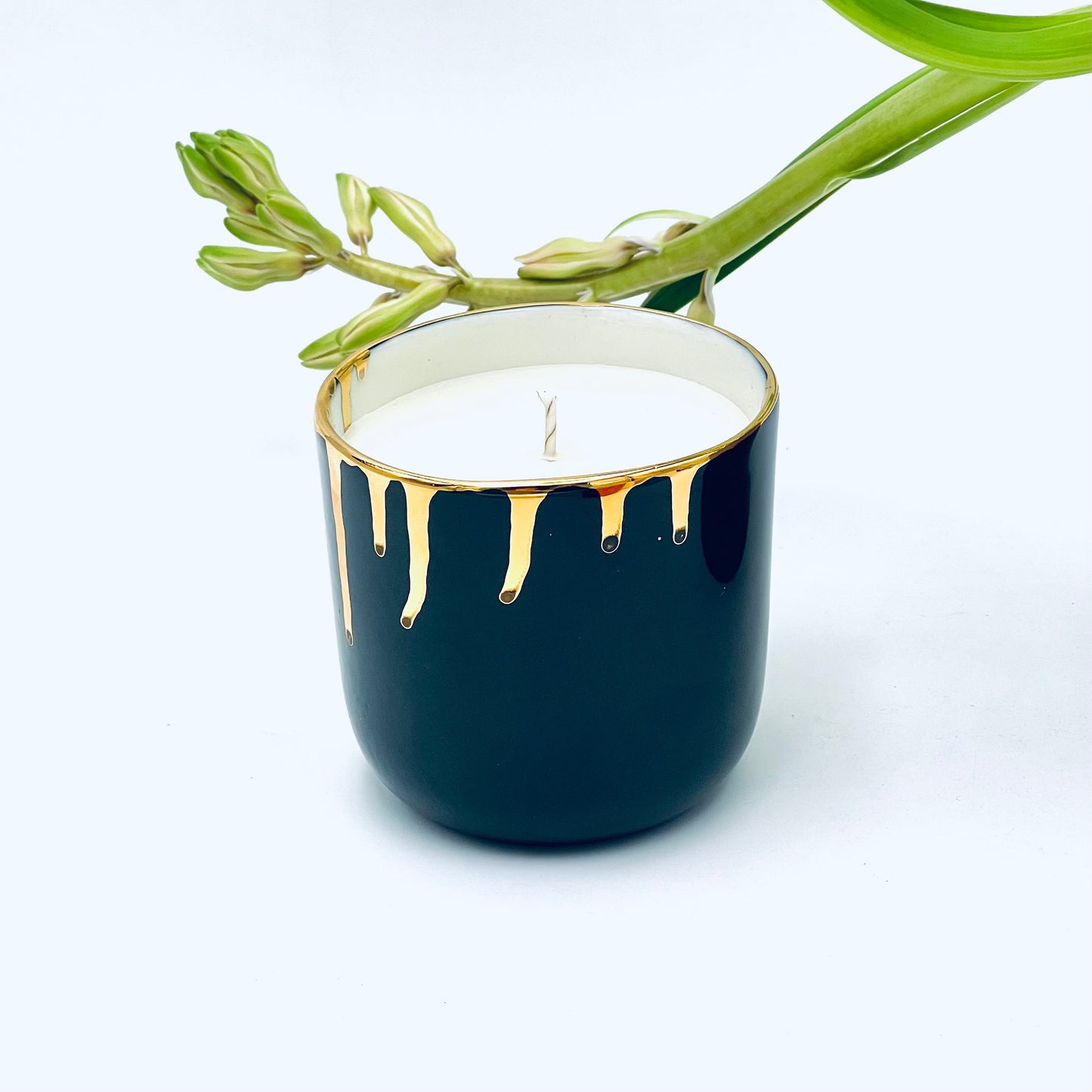 Soy wax candle in a handmade porcelain container, limited quantity