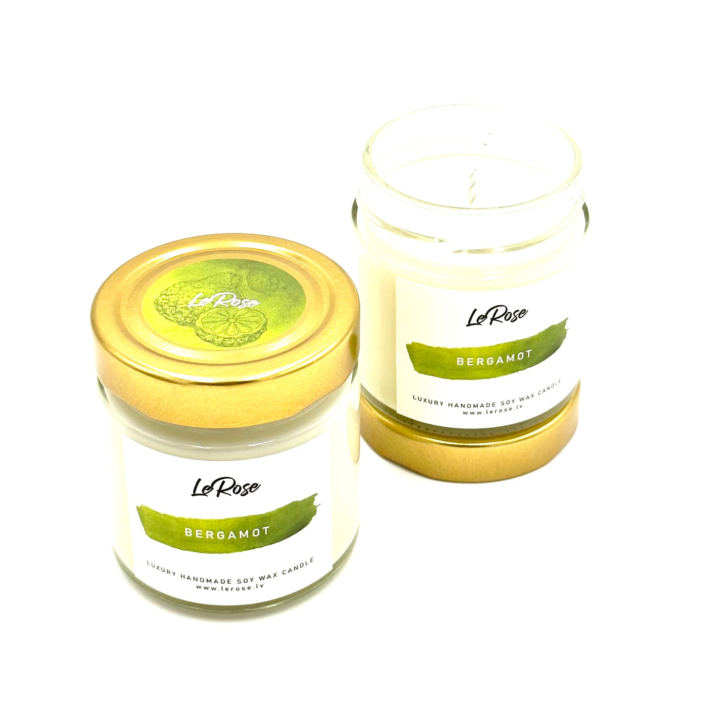 Sojas vaska svece “Le Rose” - “Bergamot”, 40h