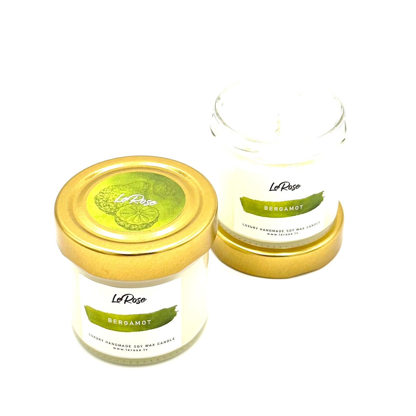 Sojas vaska svece “Le Rose” - “Bergamot”, 25h