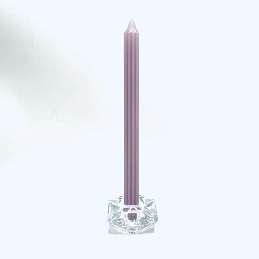 Galda svece ⌀ 2x28 cm, viršu violets, rievots