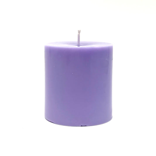 Svece cilindrs, gaiši lillā, 7,5x8cm