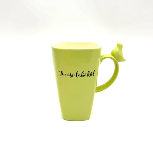 Keramikas krūze “Tu esi labākā!”, gaiši zaļa