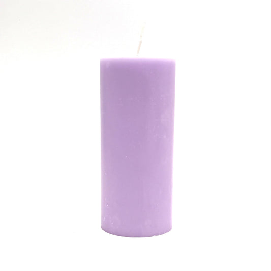 White stearin candle, ⌀ 6.5x15 cm