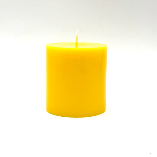 Svece cilindrs, dzeltena, 7.5x8cm