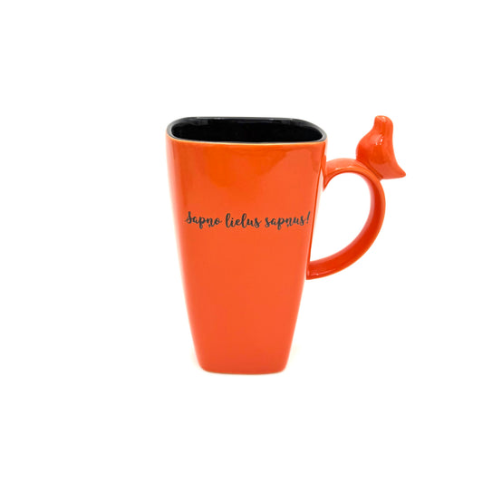 Keramikas krūze “Sapņo lielus sapņus!”, oranža