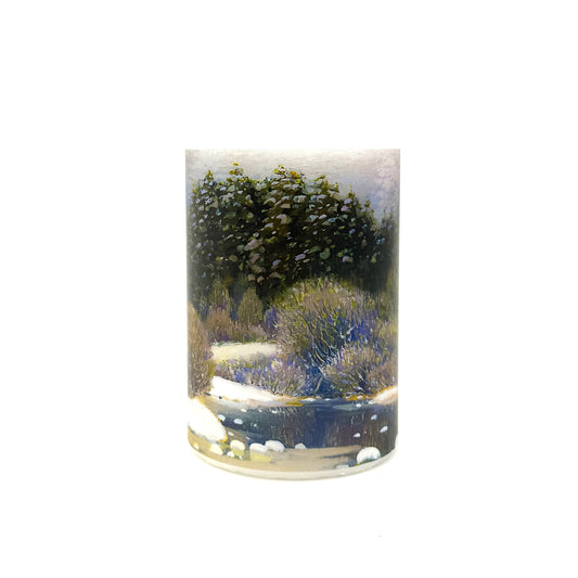 Dizaina svece ar gleznu “Ziema” Vilhelms Purvītis