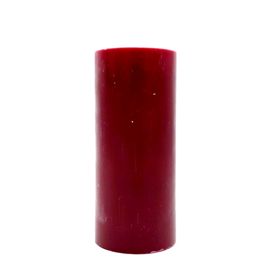 Stearin lace candle, ⌀ 7x15 cm, dark burgundy