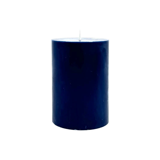 Stearīna mežģīņsvece, ⌀ 7x10 cm, tumši zila
