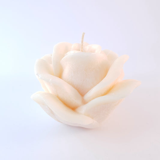 Design candle "Rose", ⌀10x6 cm, beige
