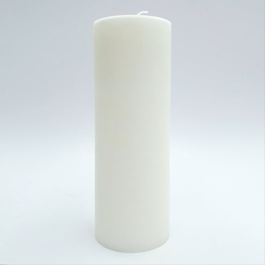 Stearin lace candle, ⌀ 7x20 cm, white