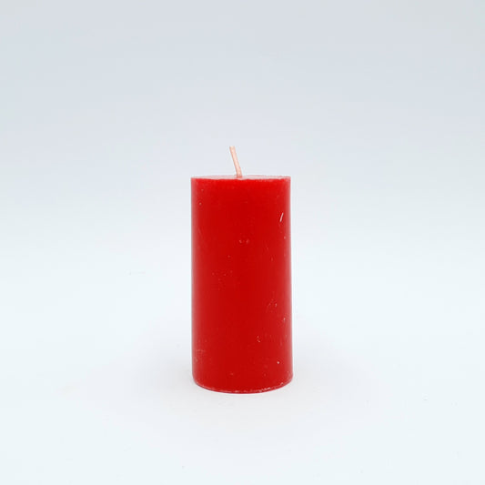 Stearin candle, ⌀ 5x10 cm, red