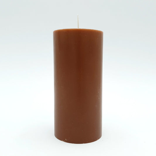 Stearin lace candle, ⌀ 7x15 cm, brown