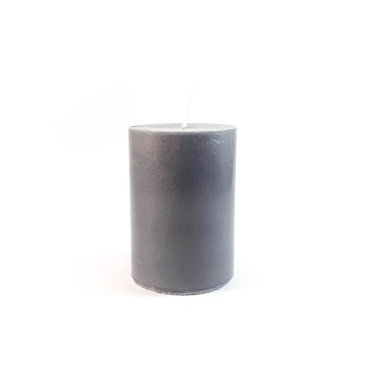 Stearin lace candle, ⌀ 7x10 cm, grey-brown