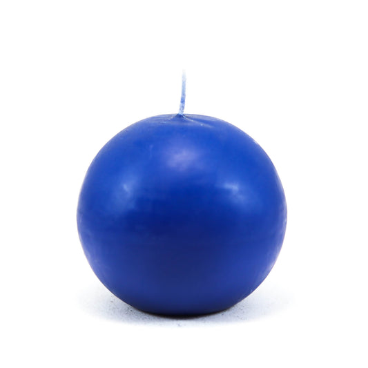 Pulverspiestā svece bumba, ⌀ 10 cm, zila