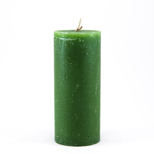 Candle cylinder ⌀ 6x14 cm, green