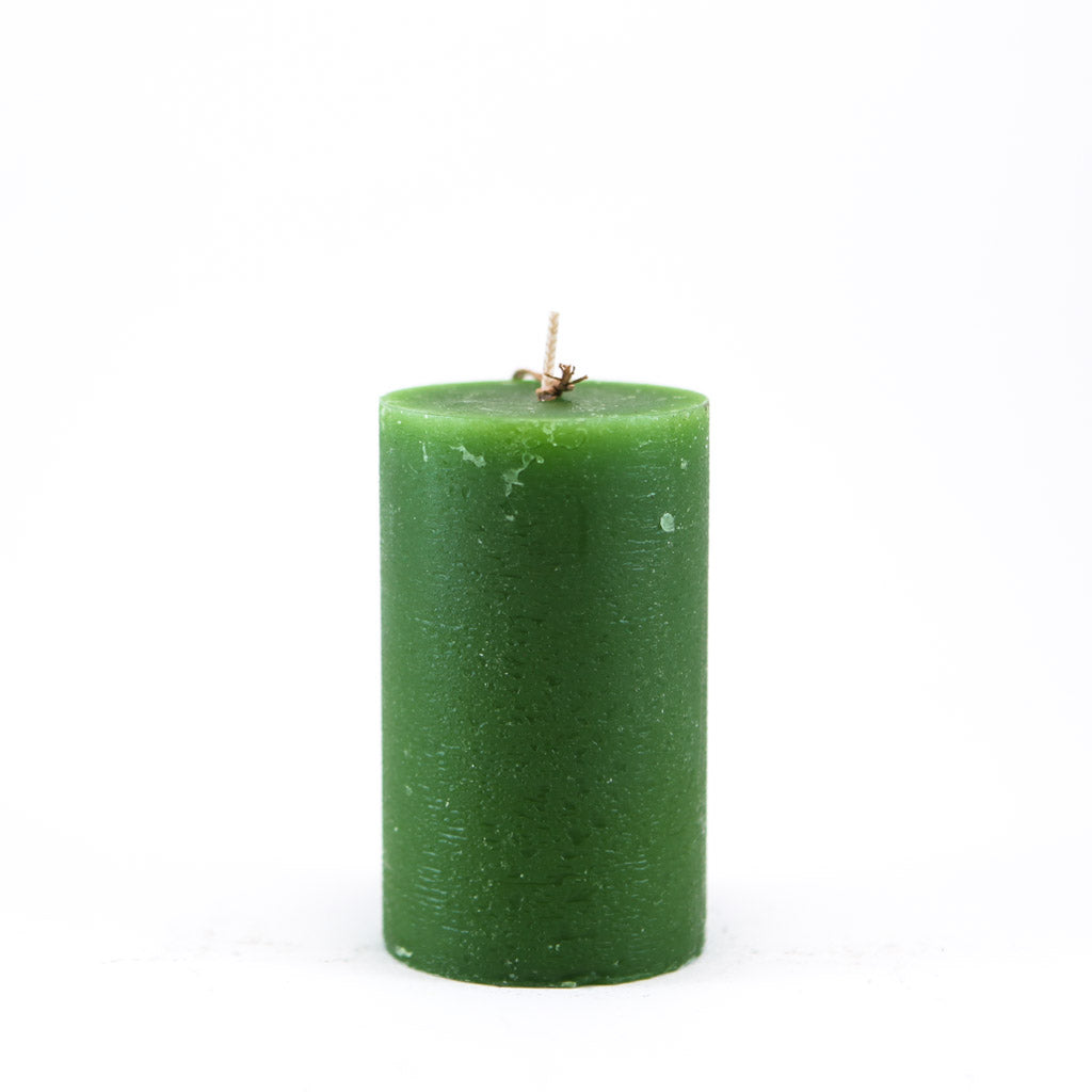Candle cylinder ⌀ 6x10 cm, green