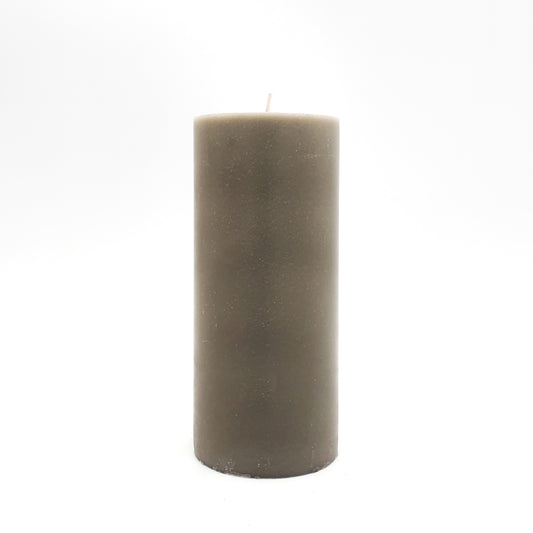 Stearin lace candle, 7x15 cm, grey-brown