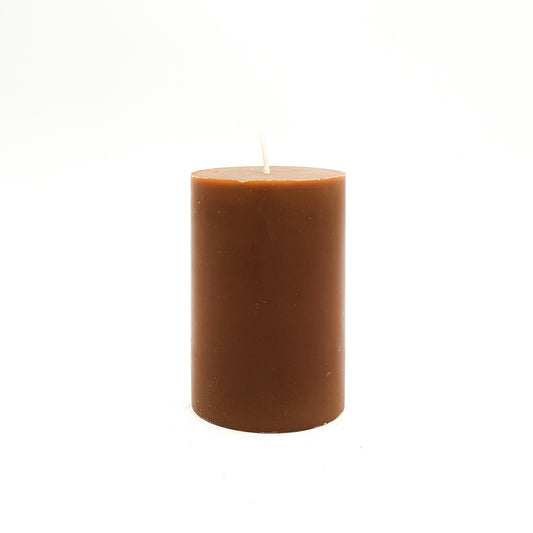Stearin lace candle, ⌀ 7x10 cm, brown