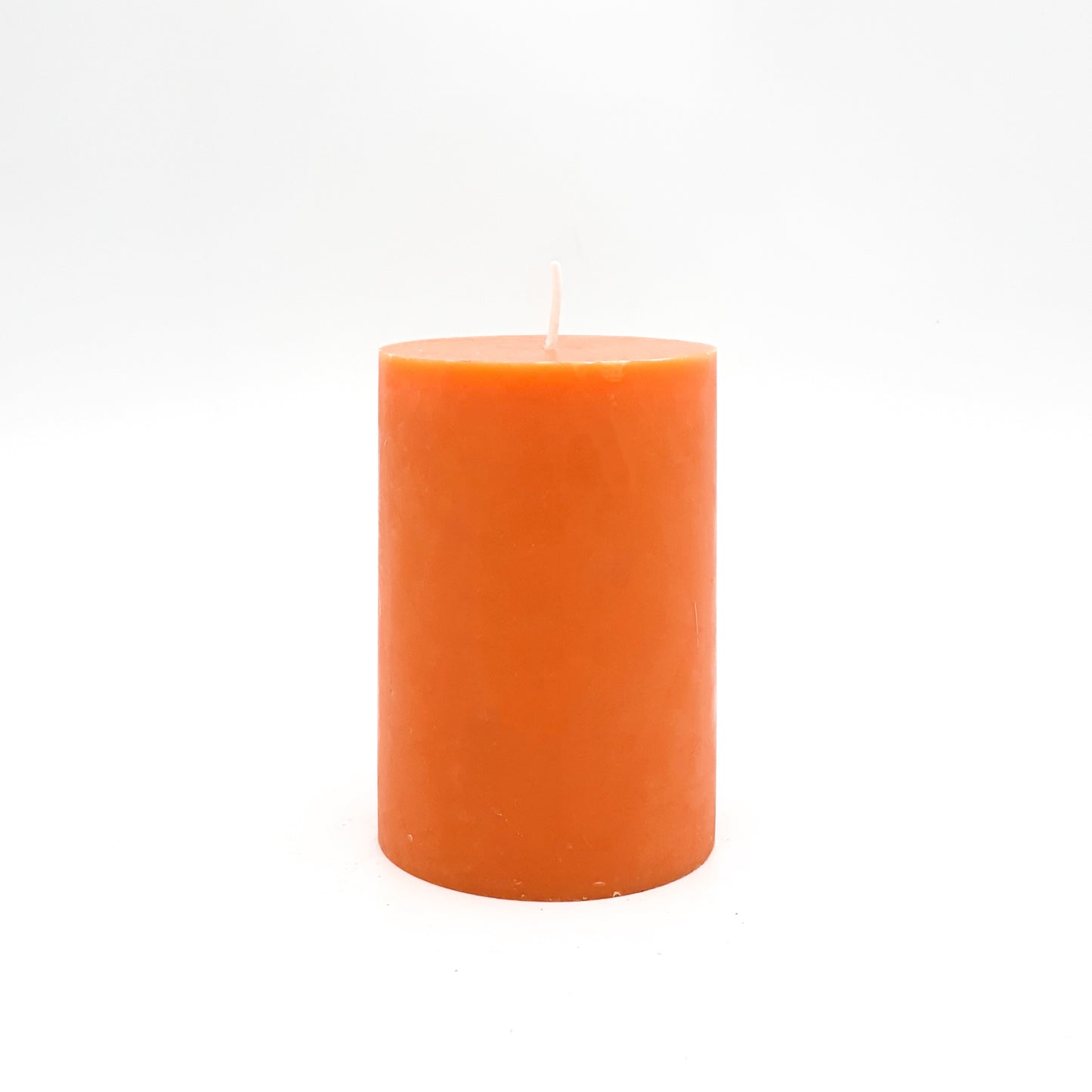 Стеариновая кружевная свеча, ⌀ 7x10 см, оранжевая