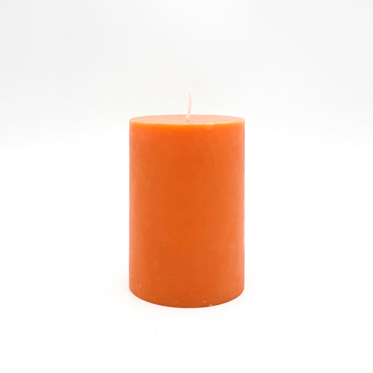 Stearin lace candle, ⌀ 7x10 cm, orange