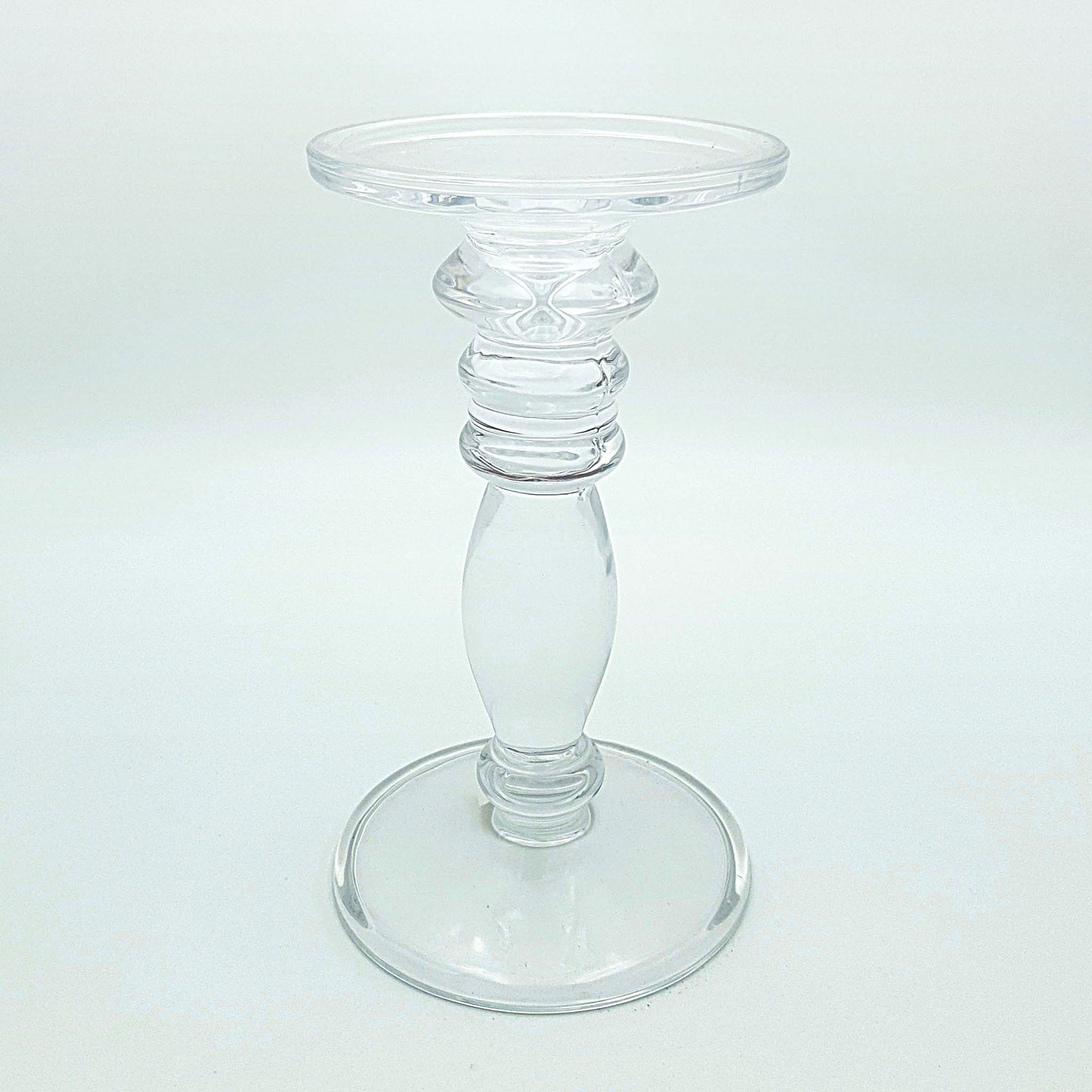 Universal glass candlestick for taper candles and cylinders, ø 20x11 cm