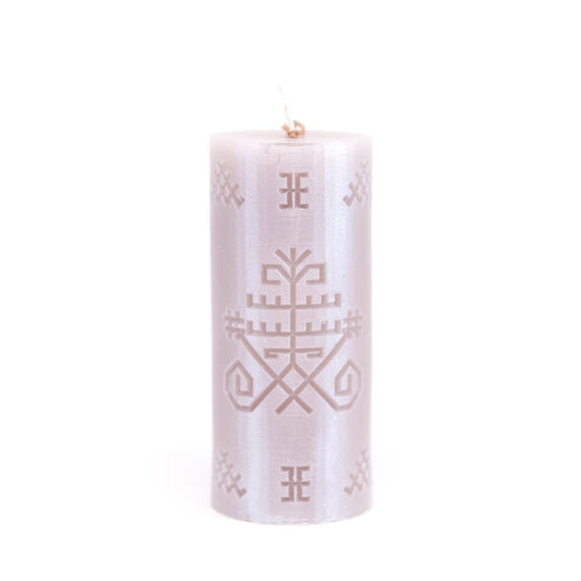 Candle with Latvian rune "Austra's tree", silver
