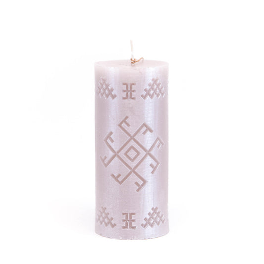 Candle with Latvian rune "Fire cross", silver