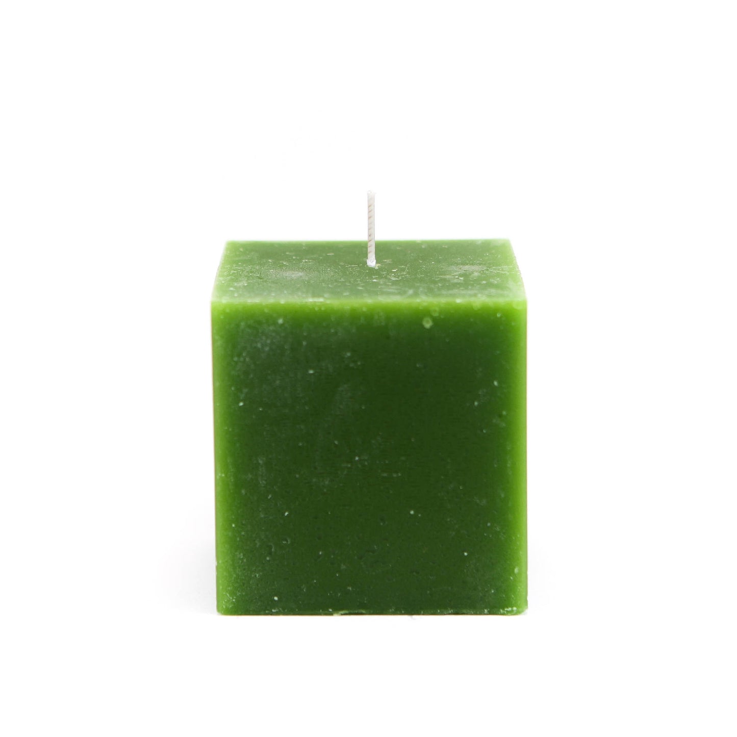 Свеча куб 9х9 см с одним фитилем, зелёная