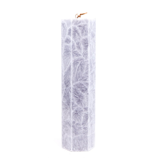 Stearin lace candle ⌀ 5x20 cm, light purple