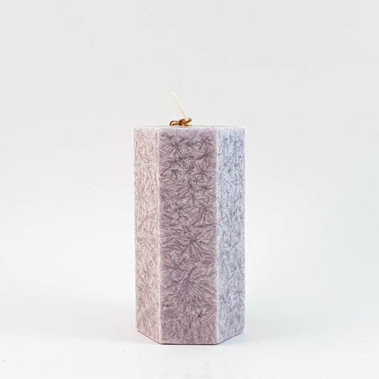 Stearin lace candle ⌀ 5x10 cm, light purple