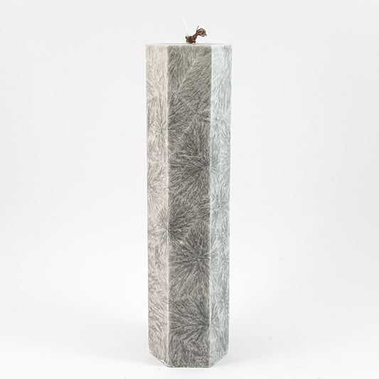 Stearin lace candle ⌀ 5x20 cm, grey