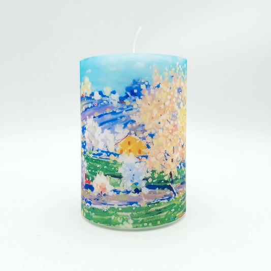 Design candle with painting "Spring (Flower)"