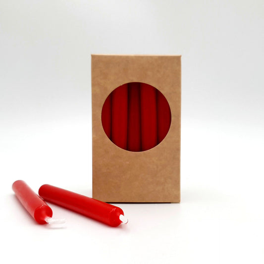 Свечи елочные, рубиново-красный, 20 шт. в коробке. 1,2х10,2 см