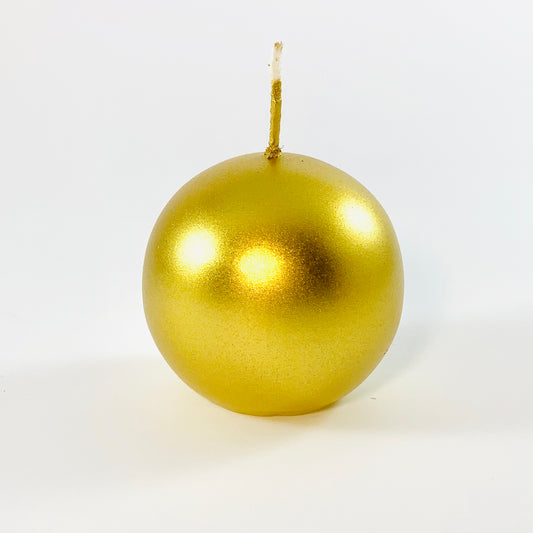 Powderpressed candle ball, ⌀ 6 cm, gold