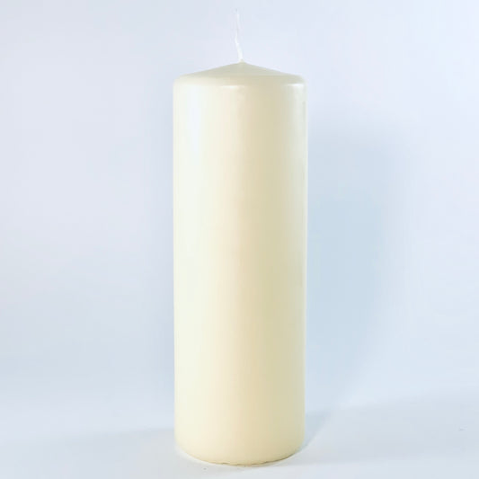 Powderpressed candle ⌀ 7x20 cm, beige