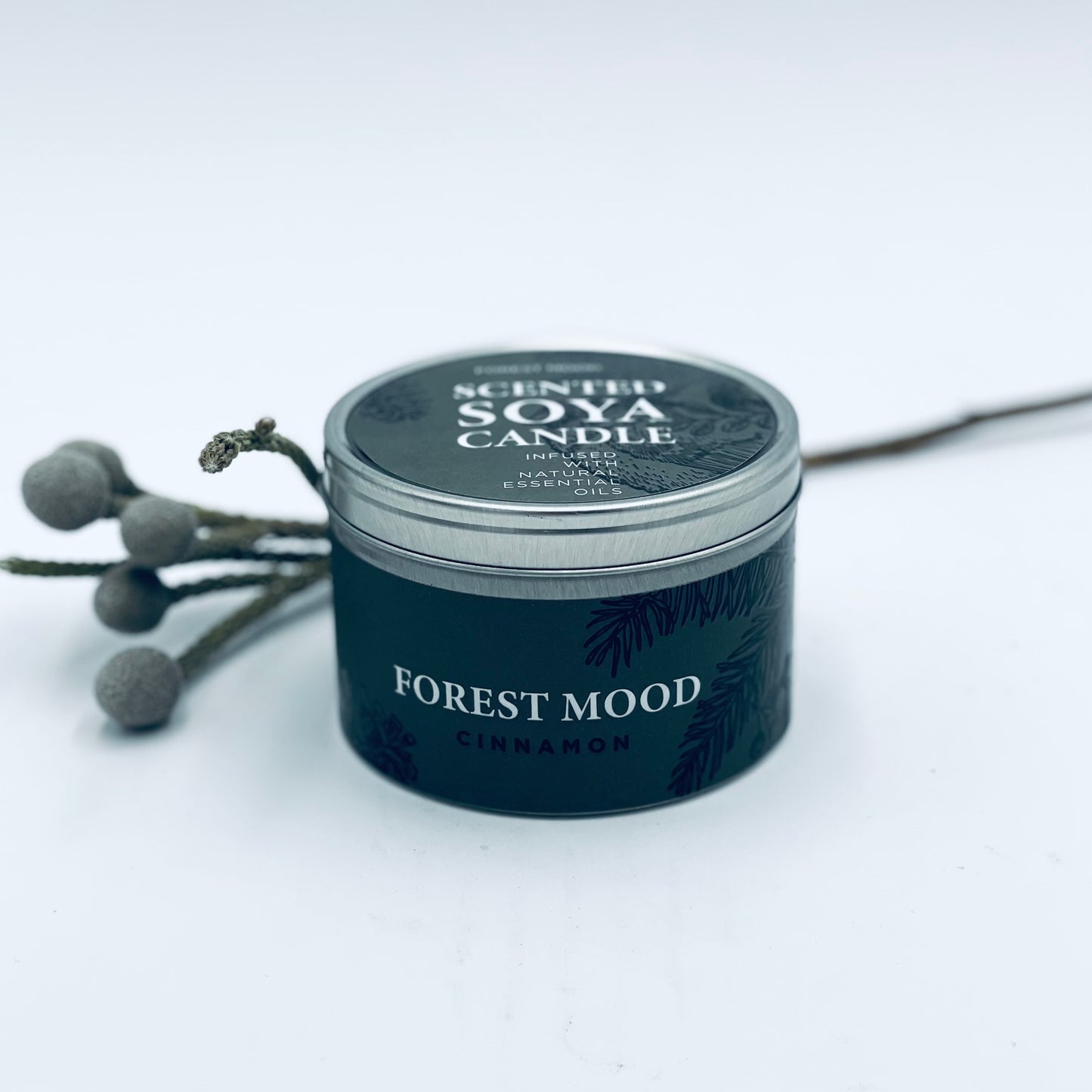Natural soy wax candle "FOREST MOOD" with Cinnamon scent