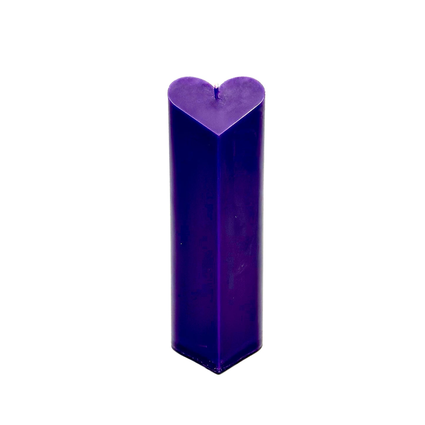 Дизайнерская свеча "Сердце", темно-фиолетовая, 21х6,5х6.