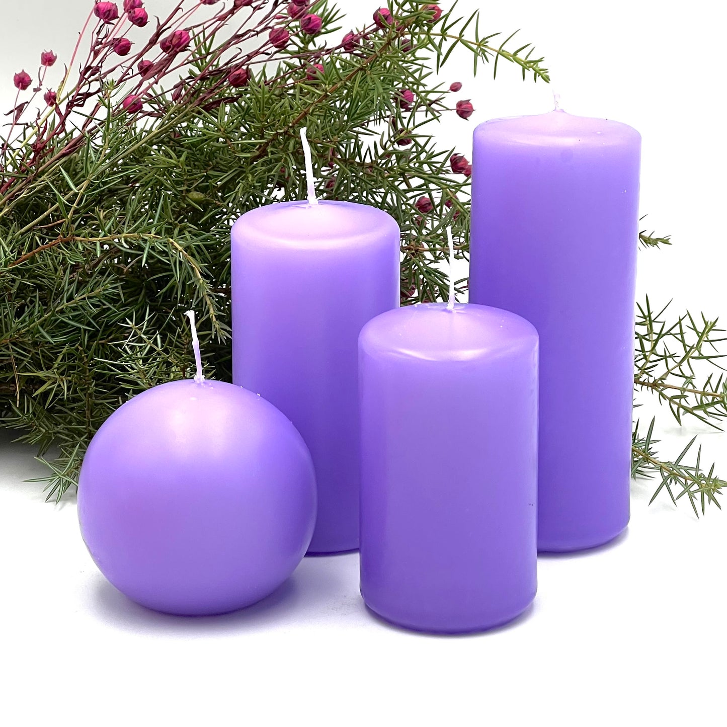 Advent candle set "Light purple"