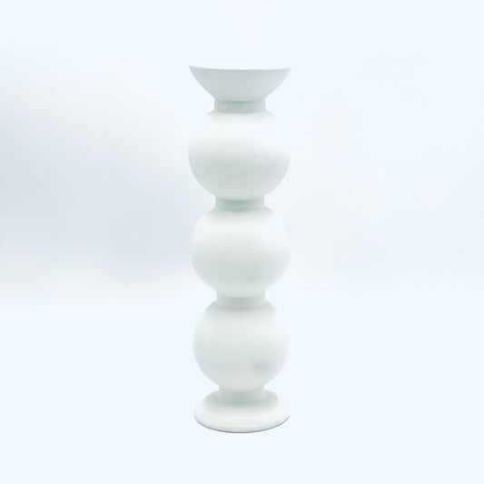 Ceramic Candlestick "White Elegance", handmade.