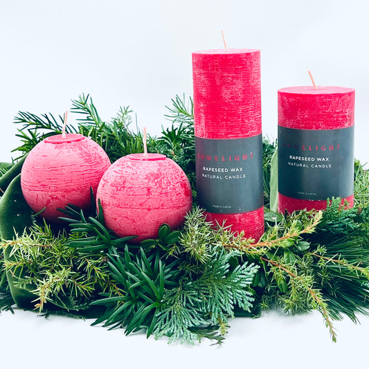 Advent set "Love", 4 natural canola wax candles