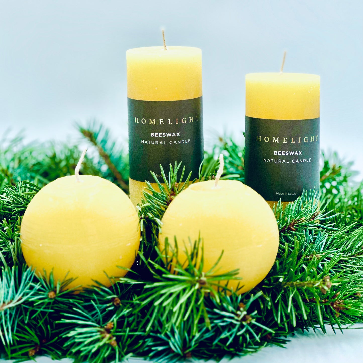 Advent set of natural beeswax candles