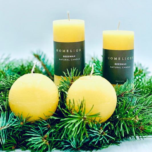 Advent set of natural beeswax candles