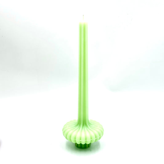 Design candle "Flamingo", light green