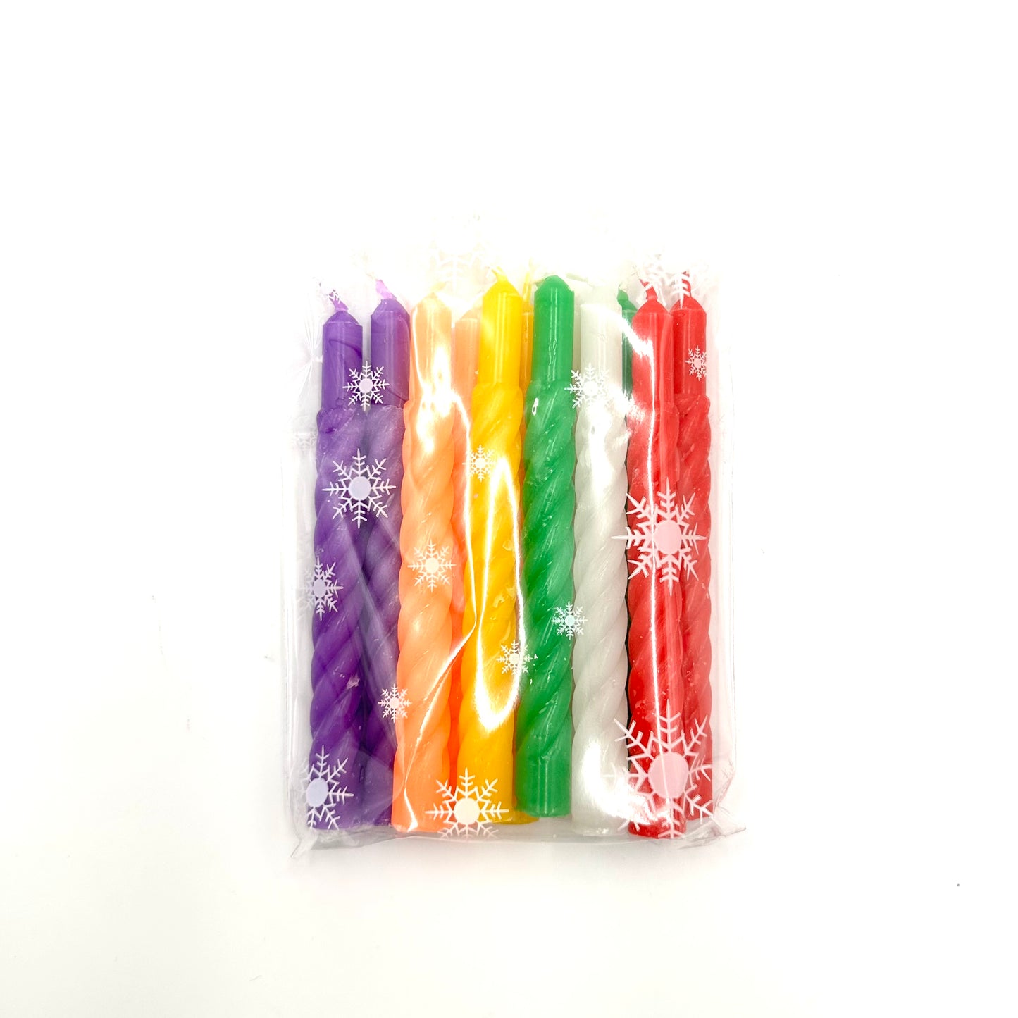 Christmas tree candles, twisted, colored, 12 pcs.